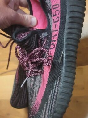 Black and Pink Knit Athletic Sneaker